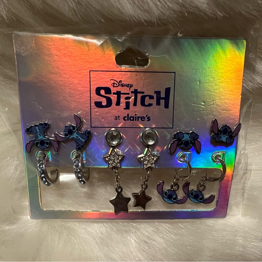 Disney Stitch Silver Earrings Set 1